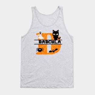 Dadcula Spider Web Funny Halloween Ghost Bat Black Cat Tank Top